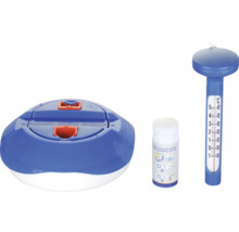 Poolpflege Set mit Dosierschwimmer, Thermometer und Teststreifen