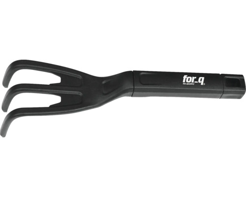 Griffe de jardin avec trois dents et logo for_q