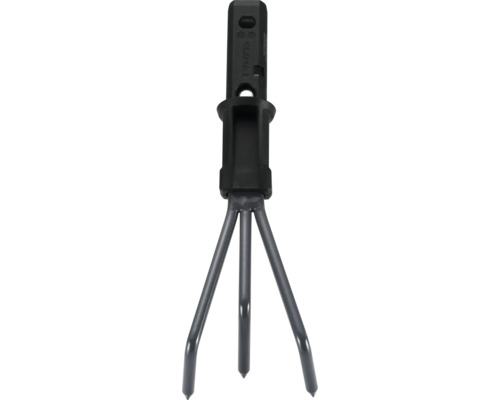 Unkrautstecher mit drei Zinken und Kunststoffgriff