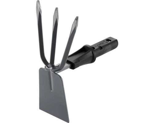 for_q fitconect Doppelacke Gartenhacke mit drei Zinken und Blatt