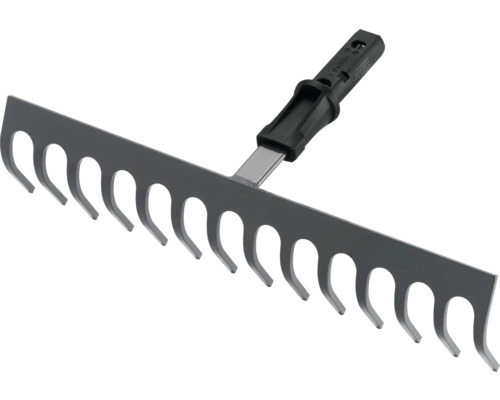 for_q fitconect Rechen, 35 cm Metall Rechen mit Kunststoffgriff für den Garten