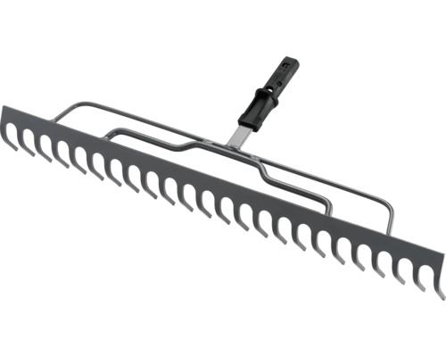 for_q fitconect Rasenrechen, 60 cm Metall Rechen mit Kunststoffgriff für den Garten