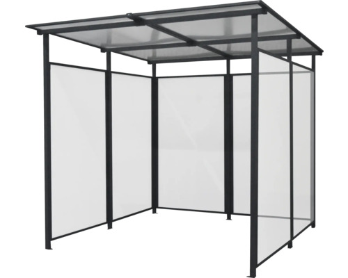 Abri ouvert avec toit et murs