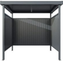 Abri métallique avec toit et parois latérales