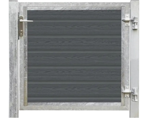 Gartentor mit Holzstruktur und Metallrahmen