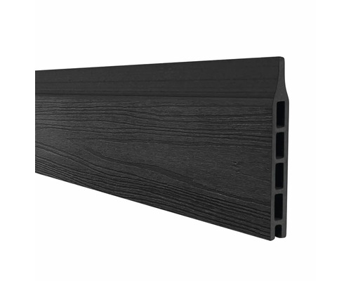 Dunkelgraue WPC-Terrassendiele mit Holzstruktur