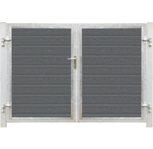 Portail double en métal avec aspect bois