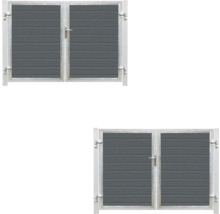 Portail à double vantail avec cadre en métal et remplissage horizontal