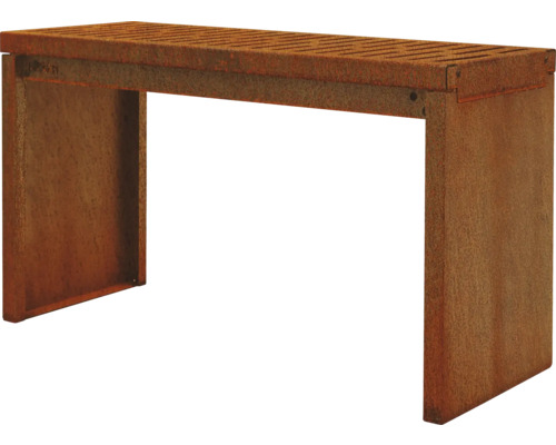Gartenbank Palatino Bridge Corten-Stahl 109 x 40 x 54 cm rost Bank aus Metall für den Aussenbereich