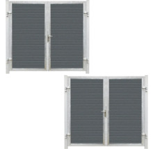 Portail double en métal avec insert en bois