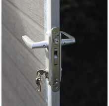 Porte avec poignée de porte, serrure et clé