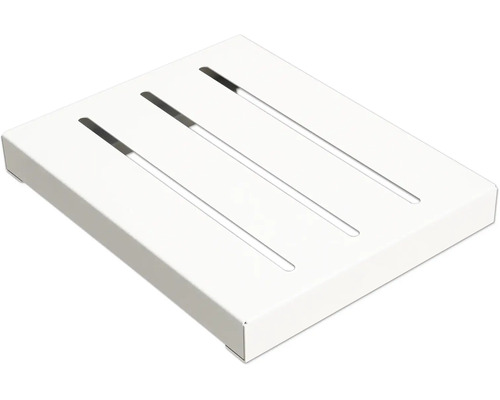 Sitzauflage Palatino POINT Stahl 50 x 40 x 9 cm RAL 9006 weißaluminium Weißes Duschregal mit Schlitzen für Wasserablauf
