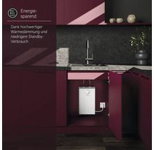 Küche mit Untertischgerät zur Warmwasserbereitung unter der Spüle