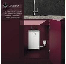 AEG Kleinspeicher im Unterschrank unter einer Spüle, geprüft vom VDE-Prüfinstitut