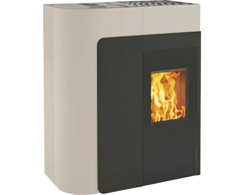 Poêle à pellets avec fenêtre de visualisation et flammes