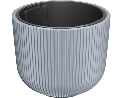 Pot de fleurs en plastique avec structure rainurée