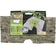 Mary's Garden Schafwoll-Disc, un paillis en laine de mouton de dimension 25 centimètres sur 25 centimètres