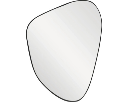 Wandspiegel Alu oval schwarz 50x70 cm Unregelmässiger Spiegel mit schwarzem Rahmen