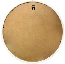 Rückseite eines runden Bilderrahmens mit Aufhängung