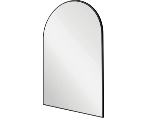 Bogenförmiger Spiegel mit schwarzem Rahmen