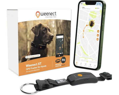 Traceur GPS Weenect XT pour chiens avec application pour smartphone et collier assorti