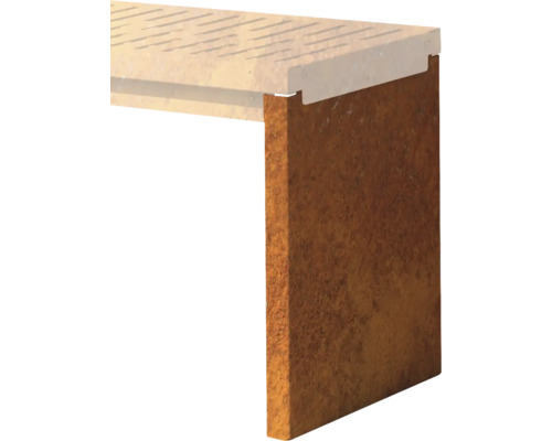 Gros plan sur une bordure de terrasse en bois et en pierre