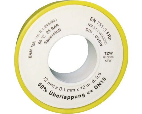 Dichtungsband mit 12 mm Breite für Gewindeabdichtung