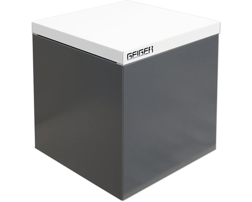 Grauer Geiger Unterschrank mit weisser Abdeckung