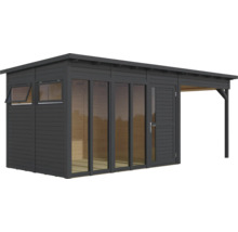 Abri de jardin moderne avec fenêtre, porte et auvent