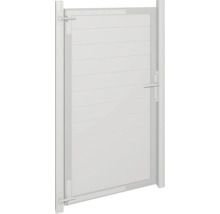 Portillon de jardin blanc en aluminium avec lames horizontales