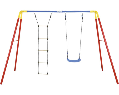 Aire de jeux avec balançoire et échelle de corde