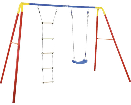 Portique d'escalade avec balançoire et échelle de corde pour l'extérieur