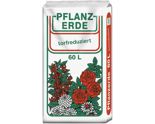 Sack Pflanzerde torfreduziert, 60 Liter