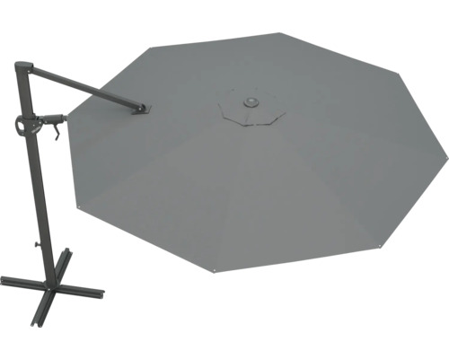 Parasol déporté avec structure métallique et revêtement en tissu