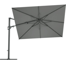 Parasol gris de forme carrée avec mât latéral