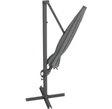 Parasol excentré gris avec support