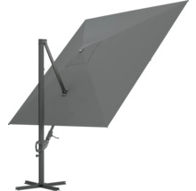 Parasol excentré avec abat-jour carré et mécanisme à manivelle