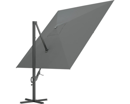 Parasol excentré avec abat-jour carré et mécanisme à manivelle