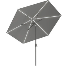 Parasol gris avec éclairage LED