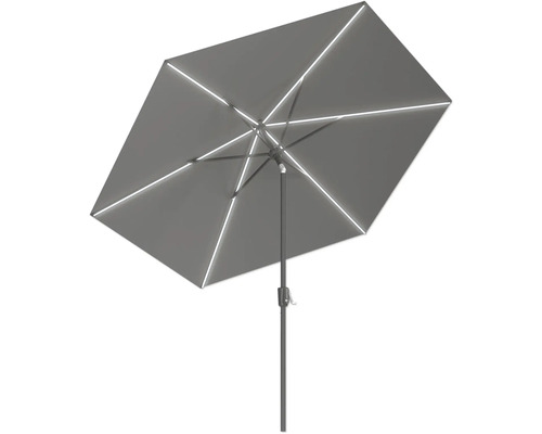 Parasol gris avec éclairage LED