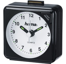 Schwarzer Hama Quarzwecker mit Licht und Schlummerfunktion