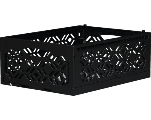Schwarze Faltbox mit Muster für Lagerung und Transport
