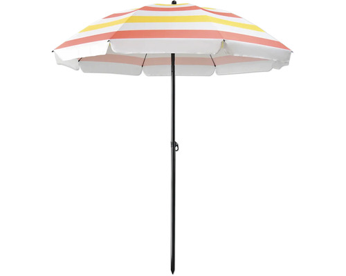 Parasol de jardin rayé avec support en métal