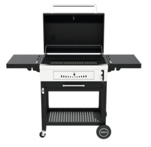 Holzkohlegrill mit Ablageflächen, Grillrost und Wagen