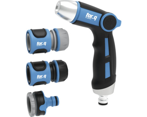 Reinigungsspritzenset for_q komfort 1/2-3/4" Gartenschlauch-Spritzpistole mit Schlauchkupplungen