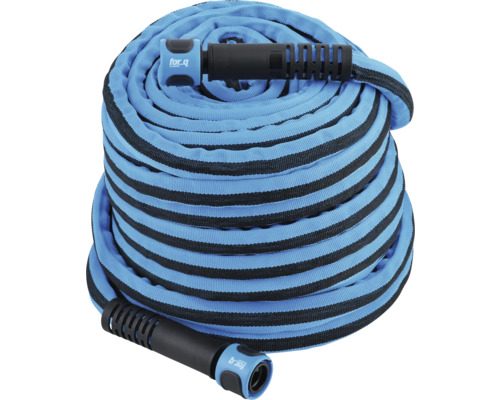 Textilschlauch Gartenwasserschlauch for_q KOMFORT 30 m 5/8" Gartenschlauch mit Textilummantelung, aufgerollt