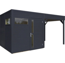 Maison de jardin en bois avec fenêtre et annexe