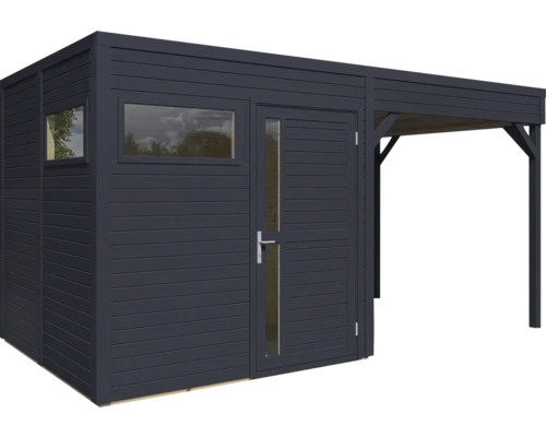 Maison de jardin en bois avec fenêtre et annexe