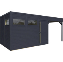 Abri de jardin avec auvent, fenêtres et porte