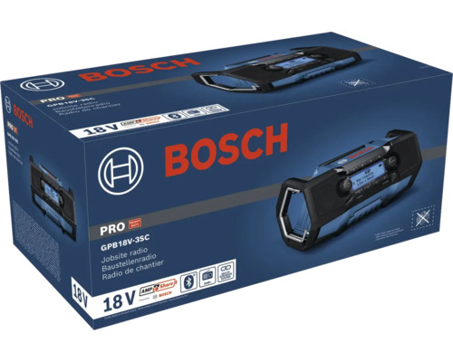 Radio de chantier Bosch GPB18V-3SC dans son emballage